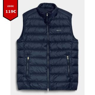 Originál pánska tmavomodrá vesta Gant za skvelú cenu 119€